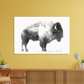 Historische foto van American Bison Canvas Afdruk (Insitu (Woonkamer))