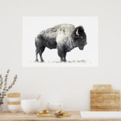 Historische foto van American Bison Poster (Keuken)
