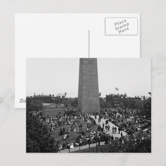 Historische foto van Bunker Hill Monument Briefkaart (Voorkant / Achterkant)