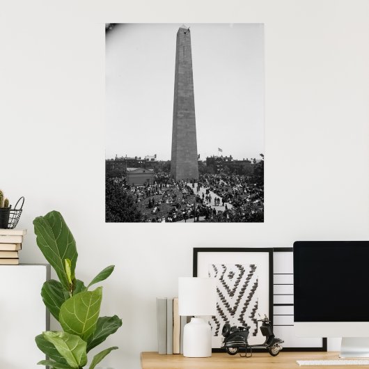Historische foto van Bunker Hill Monument Poster (Thuiskantoor)