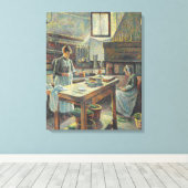 Historische Franse keuken (door Maximilien Luce) Canvas Afdruk (Insitu (Houten vloer))
