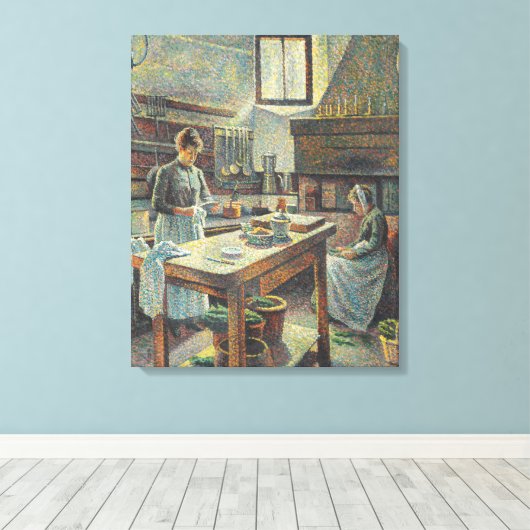 Historische Franse keuken (door Maximilien Luce) Canvas Afdruk (Insitu (Houten vloer))