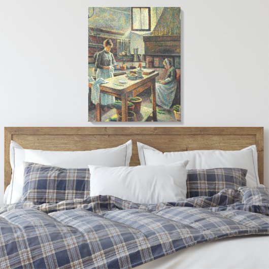 Historische Franse keuken (door Maximilien Luce) Canvas Afdruk (Insitu (Slaapkamer))