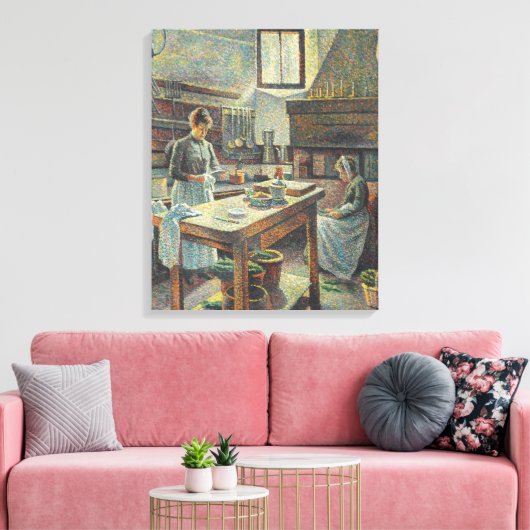 Historische Franse keuken (door Maximilien Luce) Canvas Afdruk (Insitu (Woonkamer))