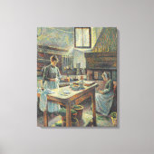 Historische Franse keuken (door Maximilien Luce) Canvas Afdruk (Voorkant)