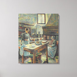 Historische Franse keuken (door Maximilien Luce) Canvas Afdruk