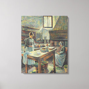 Historische Franse keuken (door Maximilien Luce) Canvas Afdruk