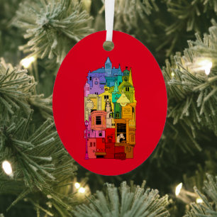 Historische Galena Illinois Regenboog Metalen Ornament