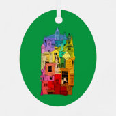 Historische Galena Illinois Regenboog Metalen Ornament (Achterkant)