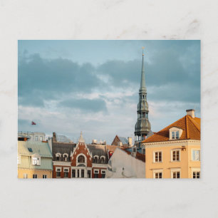 Historische gebouwen in Oud Riga, Letland Briefkaart