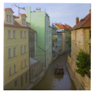 Historische gebouwen met kanaal, Praag, Tsjechië Tegeltje