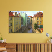 Historische gebouwen met kanaal, Praag, Tsjechisch Canvas Afdruk (Insitu (Woonkamer))