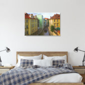 Historische gebouwen met kanaal, Praag, Tsjechisch Canvas Afdruk (Insitu (Slaapkamer))