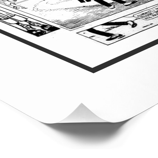 Historische  Haarbreedte Harry Cartoon 1918 Perfect Poster (Hoek)