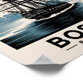 Historische haven Boston Massachusetts Schip Oud Poster (Hoek)