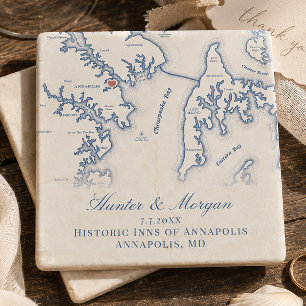 Historische herbergen van Annapolis Huwelijk Chesa Stenen Onderzetter