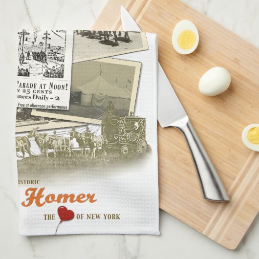 Historische Homer NY Sig Sautelle Circus Towel Theedoek (Quarter Fold)