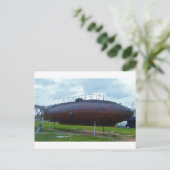 Historische houten onderzeeërs replica. briefkaart (Staand voorkant)