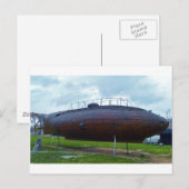 Historische houten onderzeeërs replica. briefkaart (Voorkant / Achterkant)