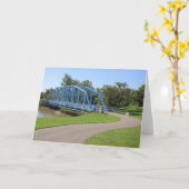 Historische ijzeren brug motivatie blanco kaart (Gele Bloem)