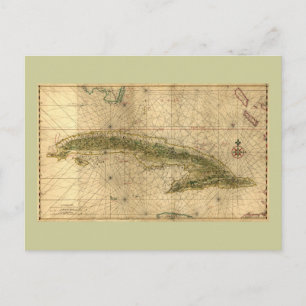 Historische kaart 1639 van Cuba door Joan Vinckebo