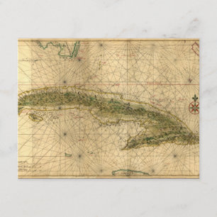Historische kaart 1639 van Cuba door Joan Vinckebo