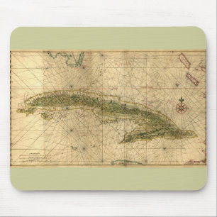 Historische kaart 1639 van Cuba door Joan Vinckebo Muismat