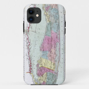 Historische kaart 1855-1857 voor reizigers op het  Case-Mate iPhone case