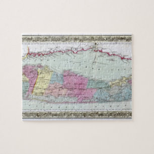 Historische kaart 1855-1857 voor reizigers op het  legpuzzel