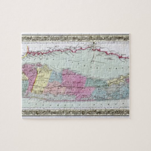 Historische kaart 1855-1857 voor reizigers op het  legpuzzel (Horizontaal)