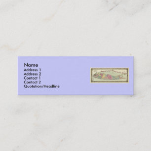 Historische kaart 1855-1857 voor reizigers op het  mini visitekaartje