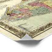 Historische kaart 1855-1857 voor reizigers op het poster (Hoek)