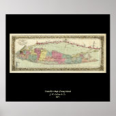 Historische kaart 1855-1857 voor reizigers op het  poster (Voorkant)