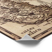 Historische kaart Mexico en Guatemala Canvas Afdru Poster (Hoek)