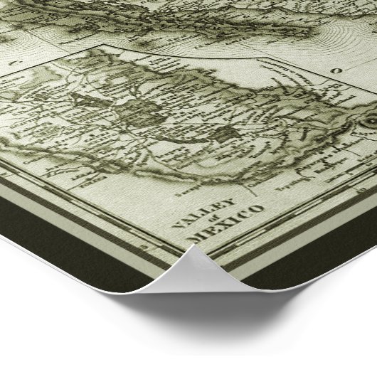 Historische kaart Mexico en Guatemala poster/druk Poster (Hoek)