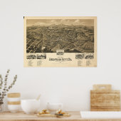 Historische kaart van Bedford Virginia Poster (Keuken)