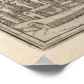 Historische kaart van Damascus Syrië (1575) Poster (Hoek)