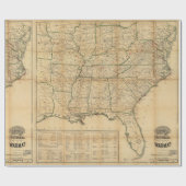 Historische kaart van de burgeroorlog (1862) cadeaupapier (Vlak)