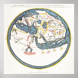 Historische kaart van de Indische Oceaan Poster