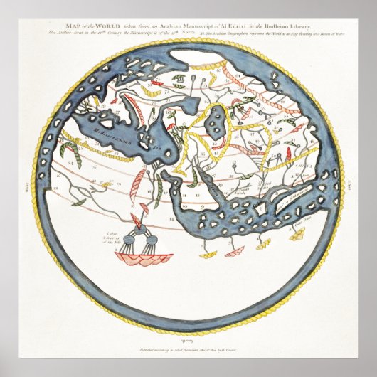 Historische kaart van de Indische Oceaan Poster (Voorkant)