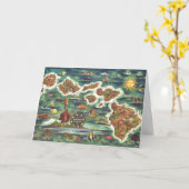 Historische kaart van de oude Antiek Hawaiiaanse e (Gele Bloem)