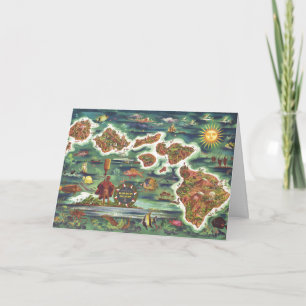 Historische kaart van de oude Antiek Hawaiiaanse e