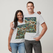 Historische kaart van de oude Antiek Hawaiiaanse e T-shirt (Unisex)