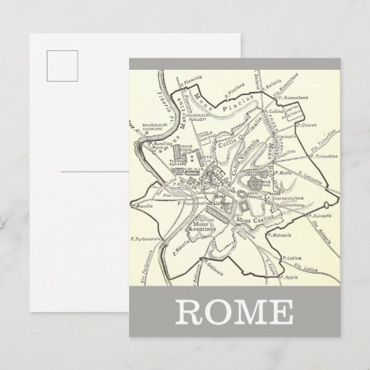 Historische kaart van de stad Rome (Voorkant / Achterkant)