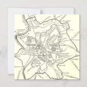 Historische kaart van de stad Rome Magnetische Uitnodiging (Voorkant)
