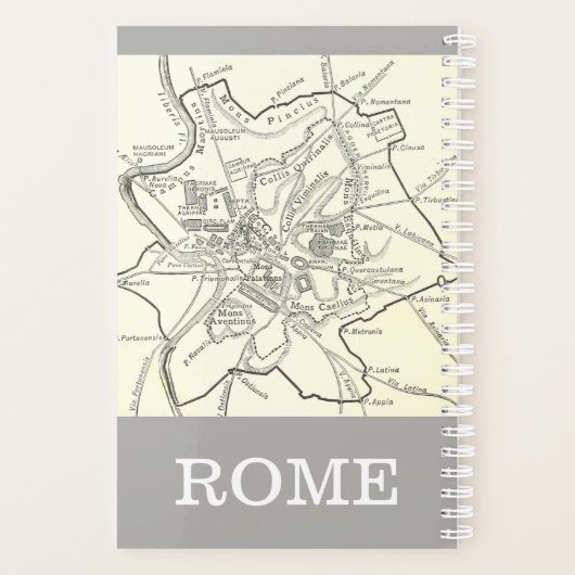 Historische kaart van de stad Rome Planner (Achterkant)