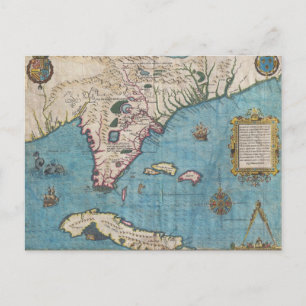 Historische kaart van Florida (1591)