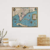 Historische kaart van Florida (1591) Poster (Keuken)