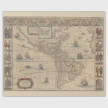 Historische kaart van het Amerikaanse continent
