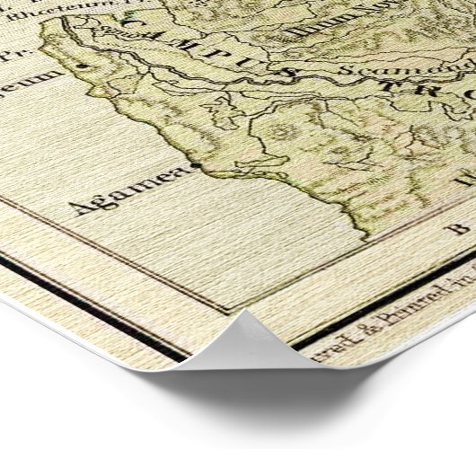 Historische kaart van het oude Aziatische minderja Poster (Hoek)